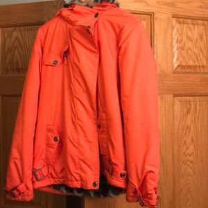 Women’s orange hooded Fox Racing winter jacket!